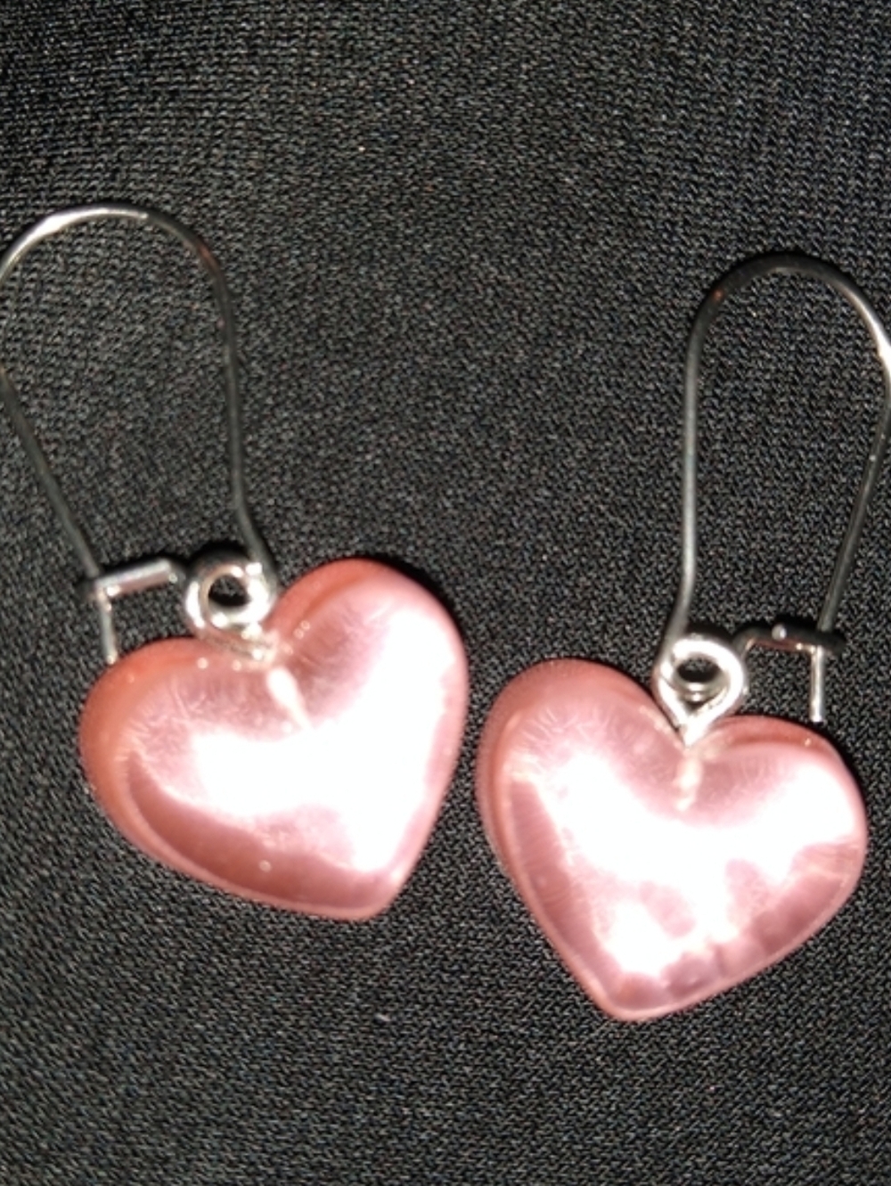 Cute Pink Heart Candy Charm Earrings 80s Retro Chunky Hearts Charms 1980s